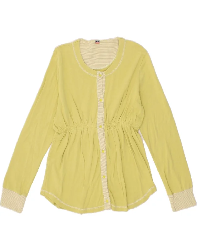 FILA Womens Cardigan Sweater UK 18 XL Yellow Cotton