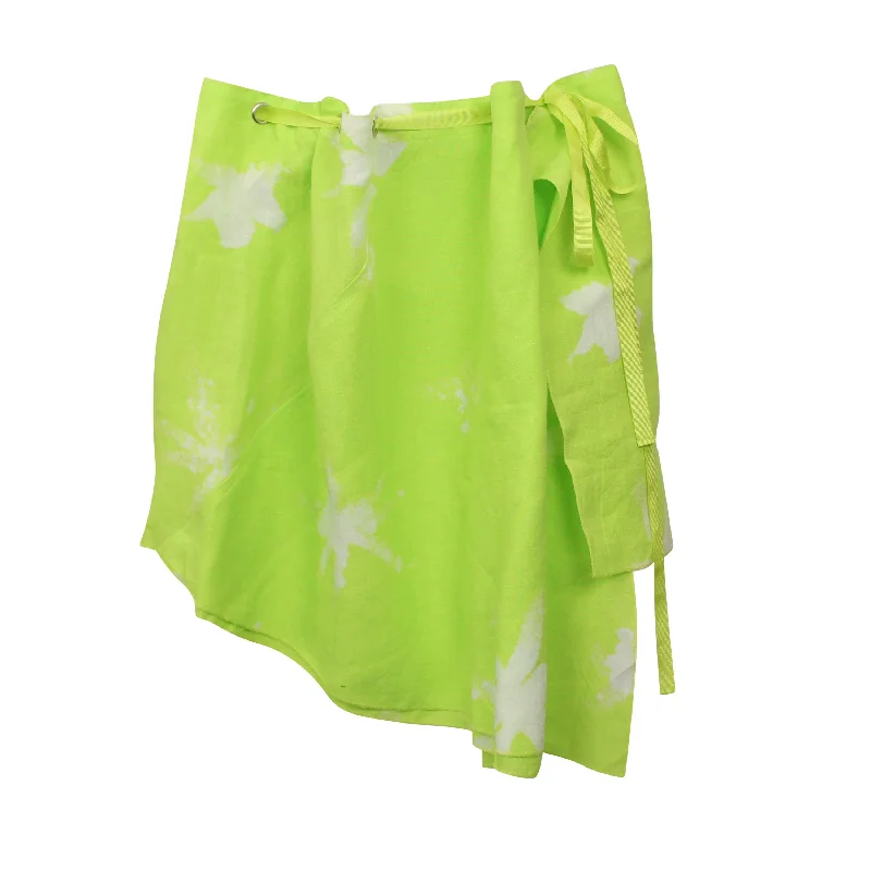 HELENAMANZANO LIME ANENOME WRAP SKIRT