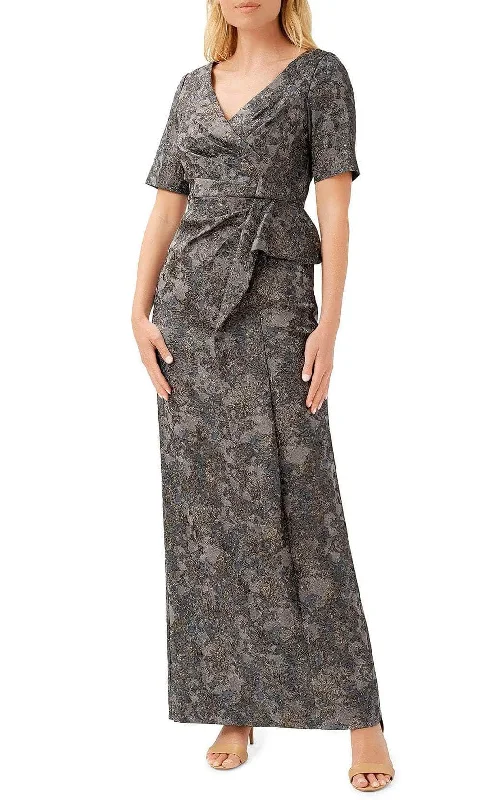 Aidan Mattox MD1E207425 - Faux Surplice Jacquard Dress