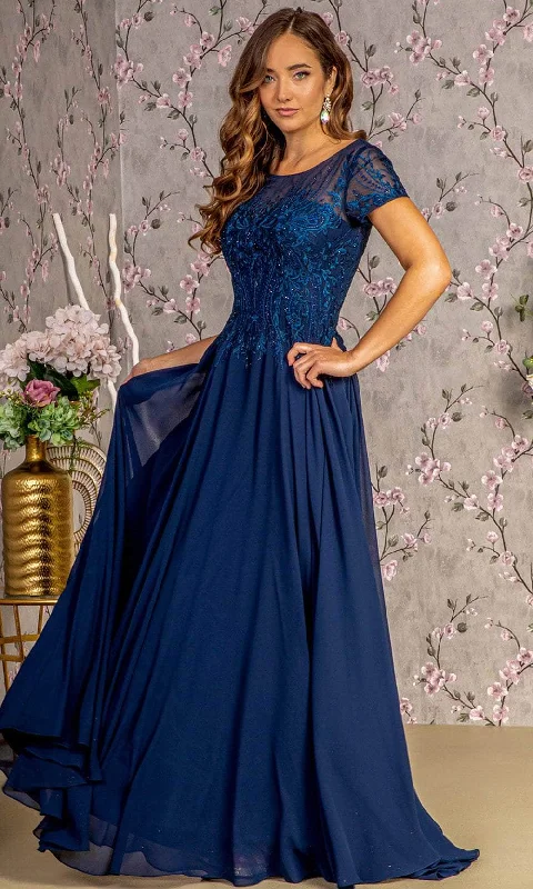 GLS by Gloria GL3362 - Embroidery Bateau Formal Dress