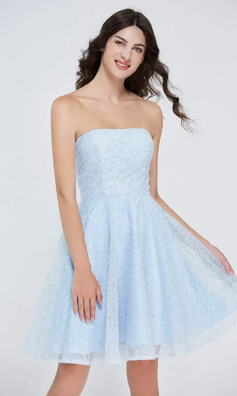 J'Adore Dresses - J20076 Strapless Textured Glittery Dress