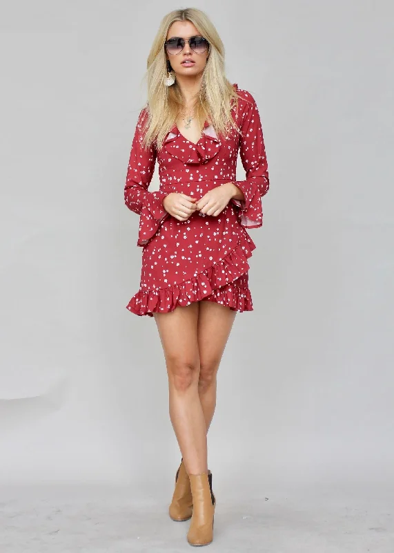 Serafina Dress - Garnet Floral