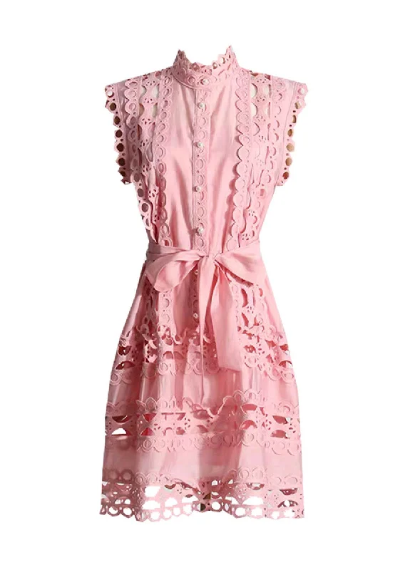 8230031 Lace Trimmed Belted Dress *Last Piece