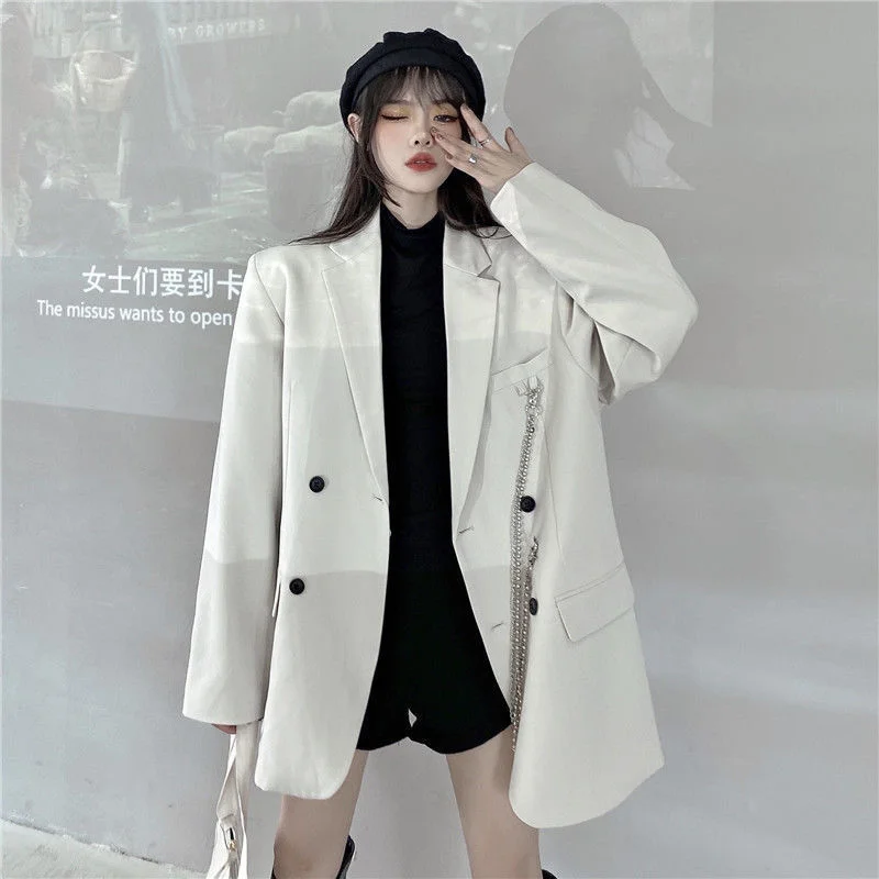 Autumn 2022 Korean loose and slim long sleeve British style Blazer Jacket Women's casual suit top fashion